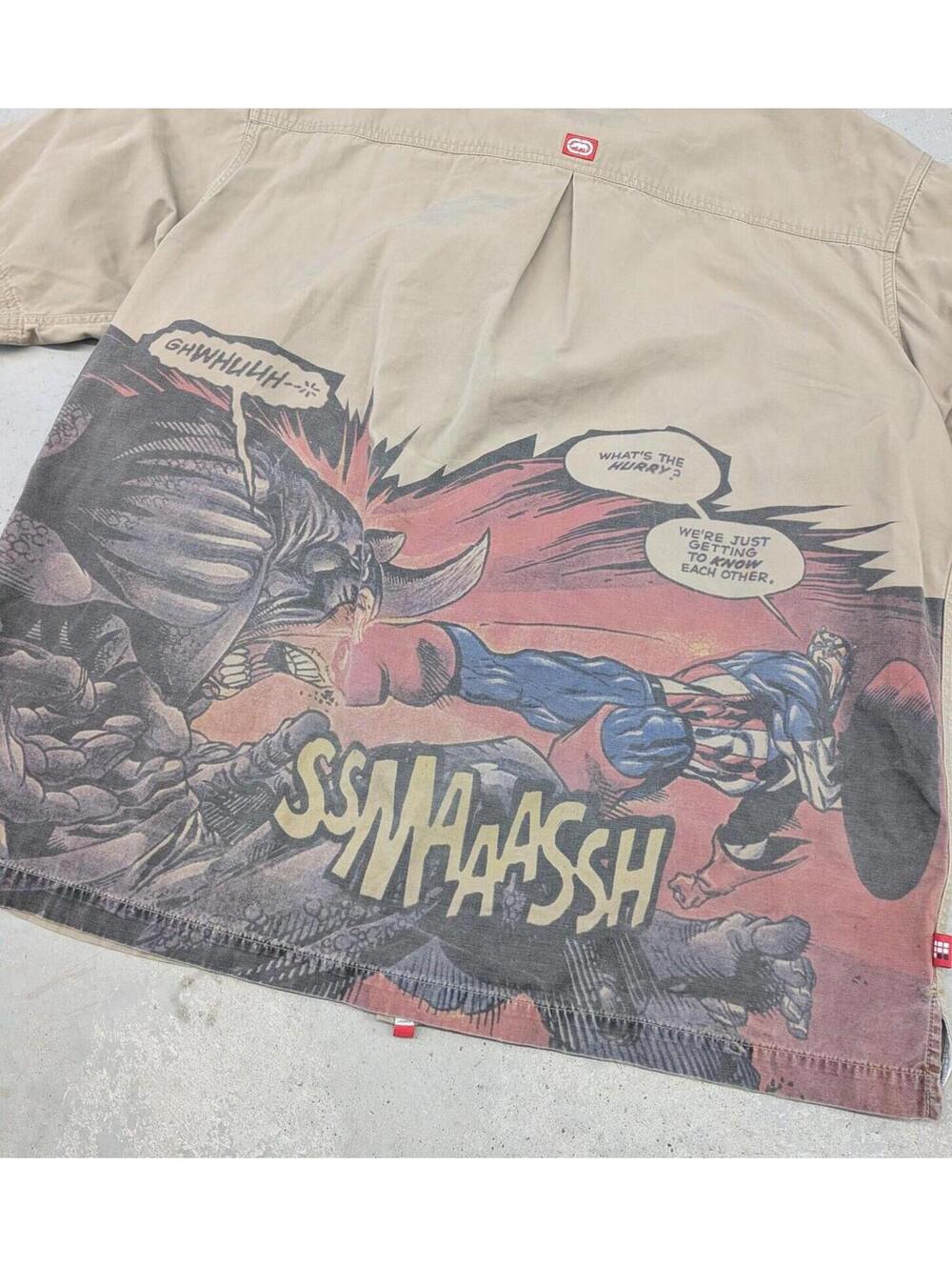 Rare Y2K Ecko Complex Captain America Rhino Button Up Shirt - Picture 2 of 8